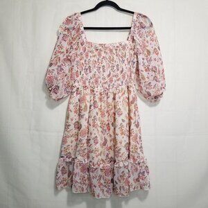 Super Natural by Secret Mission Greenport Dress Bohemian Floral Sz XS Georgette